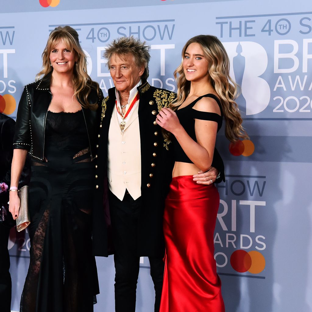 Penny Lancaster, Rod Stewart und Ruby Stewart bei den Brit Awards 2020