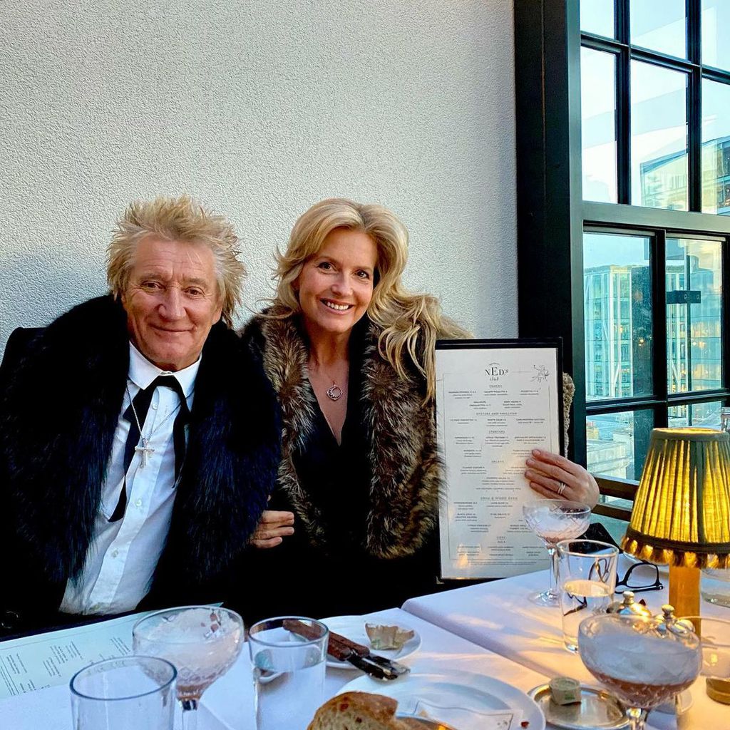 Rod Stewart mit seiner Frau Penny