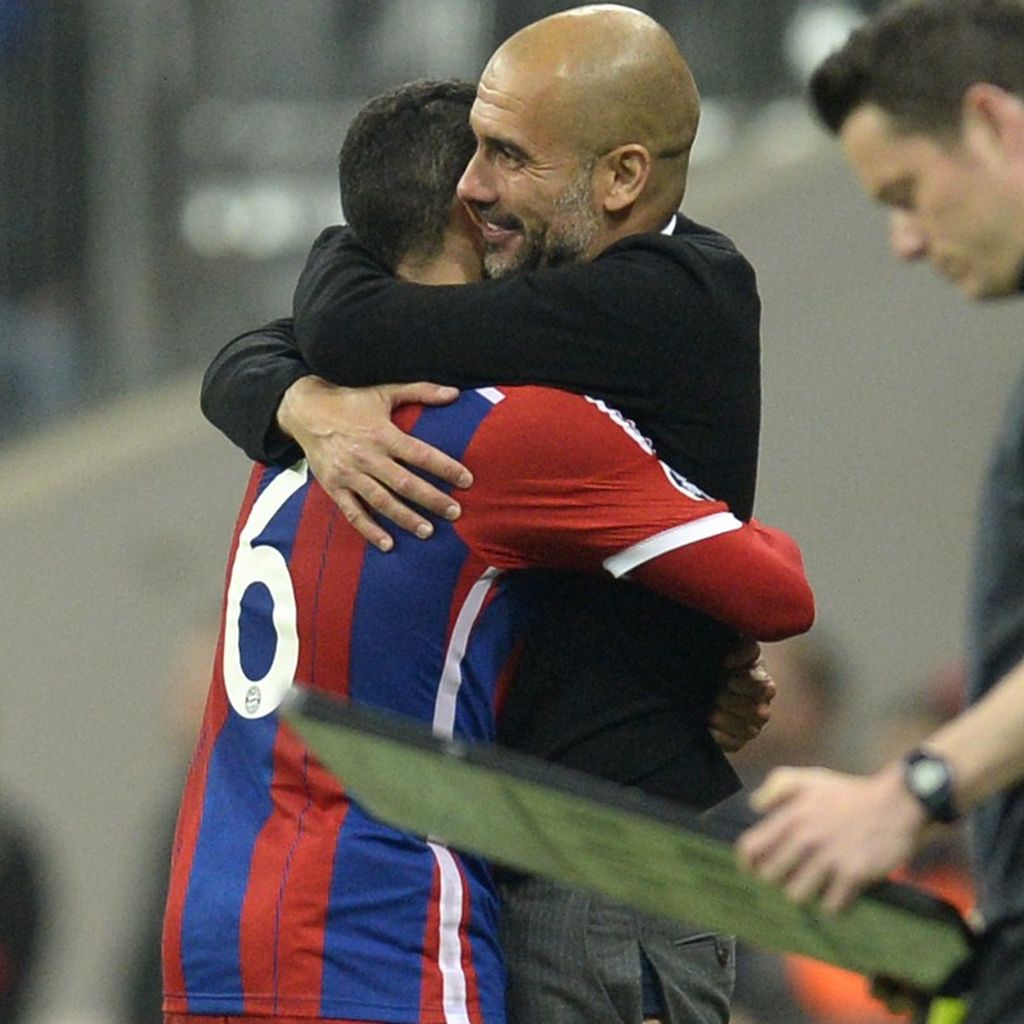 Pep Guardiola und Thiago Alcántara