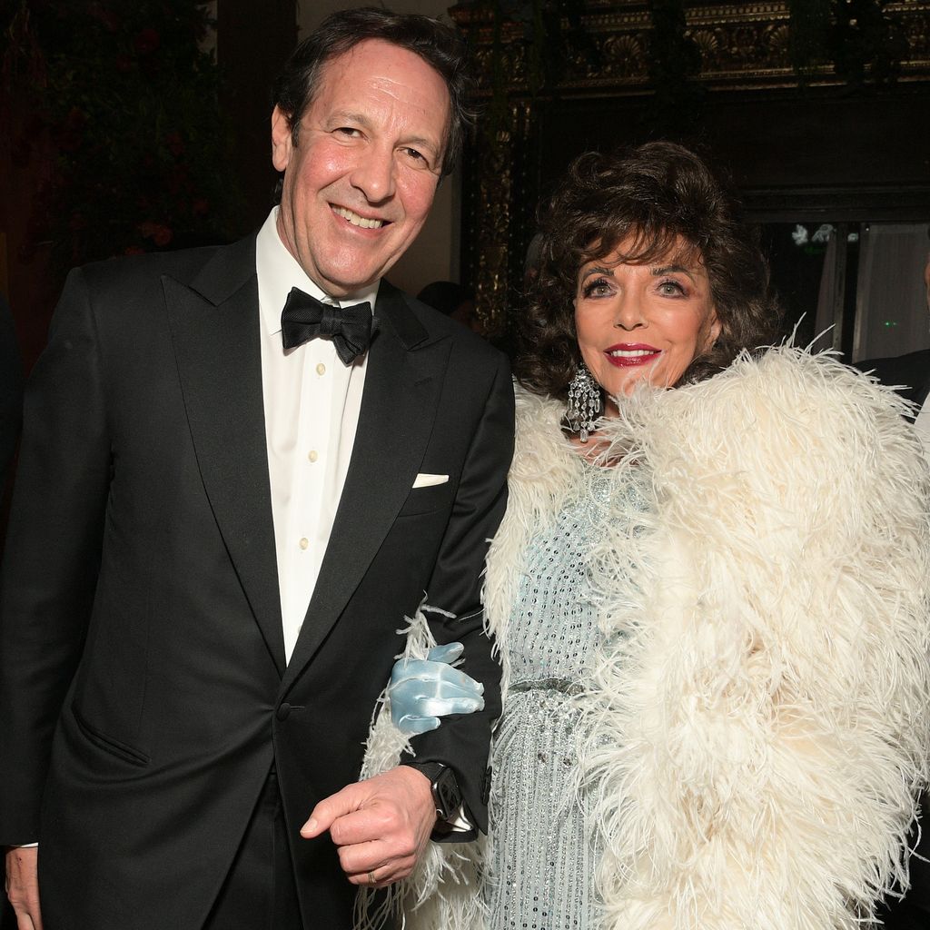 Joan Collins, Schauspielerin, mit ihrem Mann Percy Gibson im Januar 2024