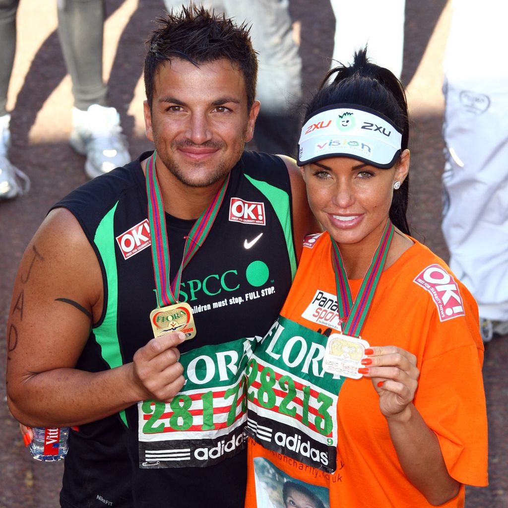 Peter Andre und Katie Price nach dem London Marathon im April 2009