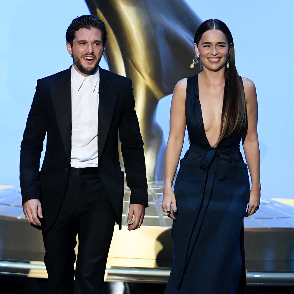 Peter Dinklage, Kit Harington und Emilia Clarke bei den 71. Emmy Awards