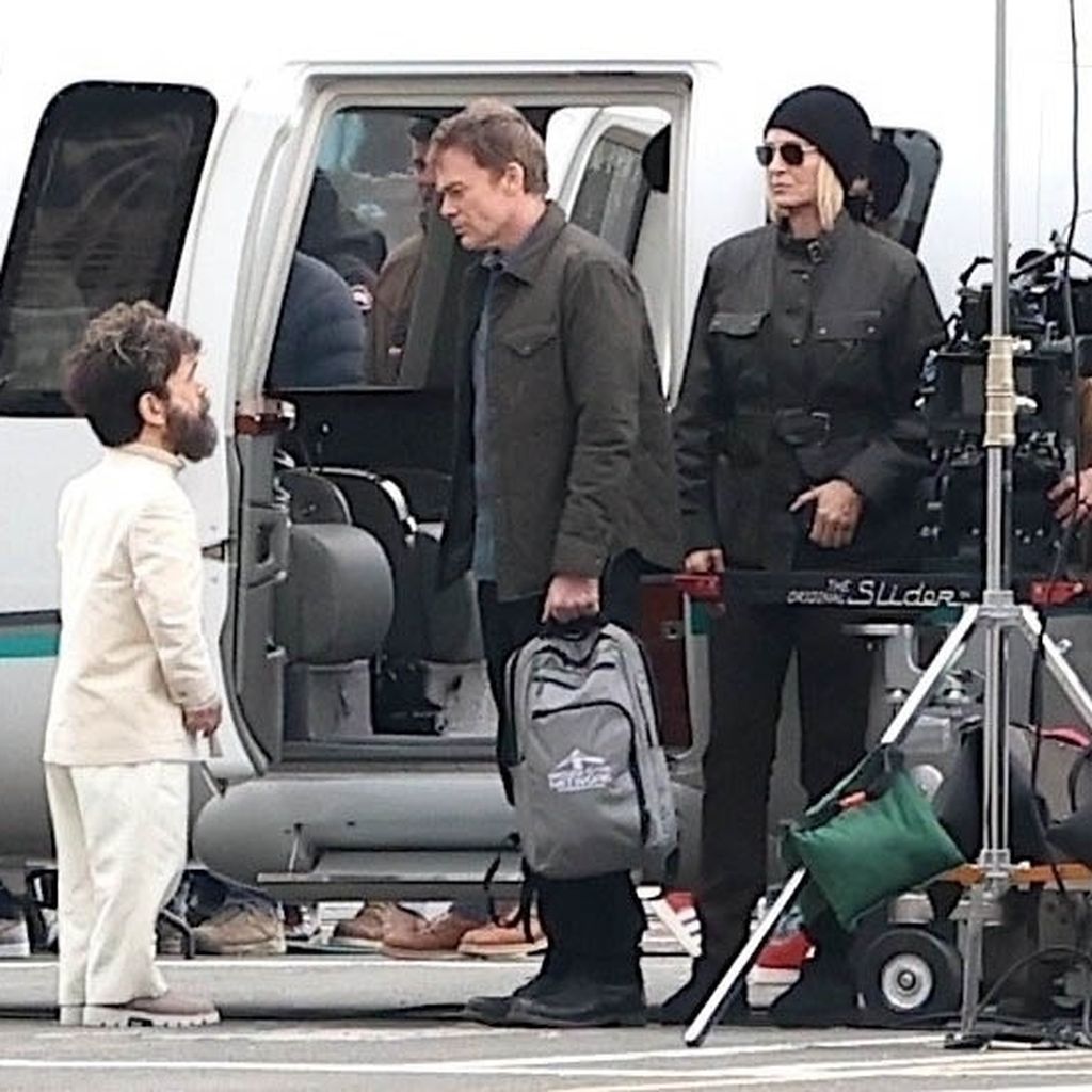 Peter Dinklage, Michael C. Hall und Uma Thurman beim Dreh von "Dexter: Resurrection"
