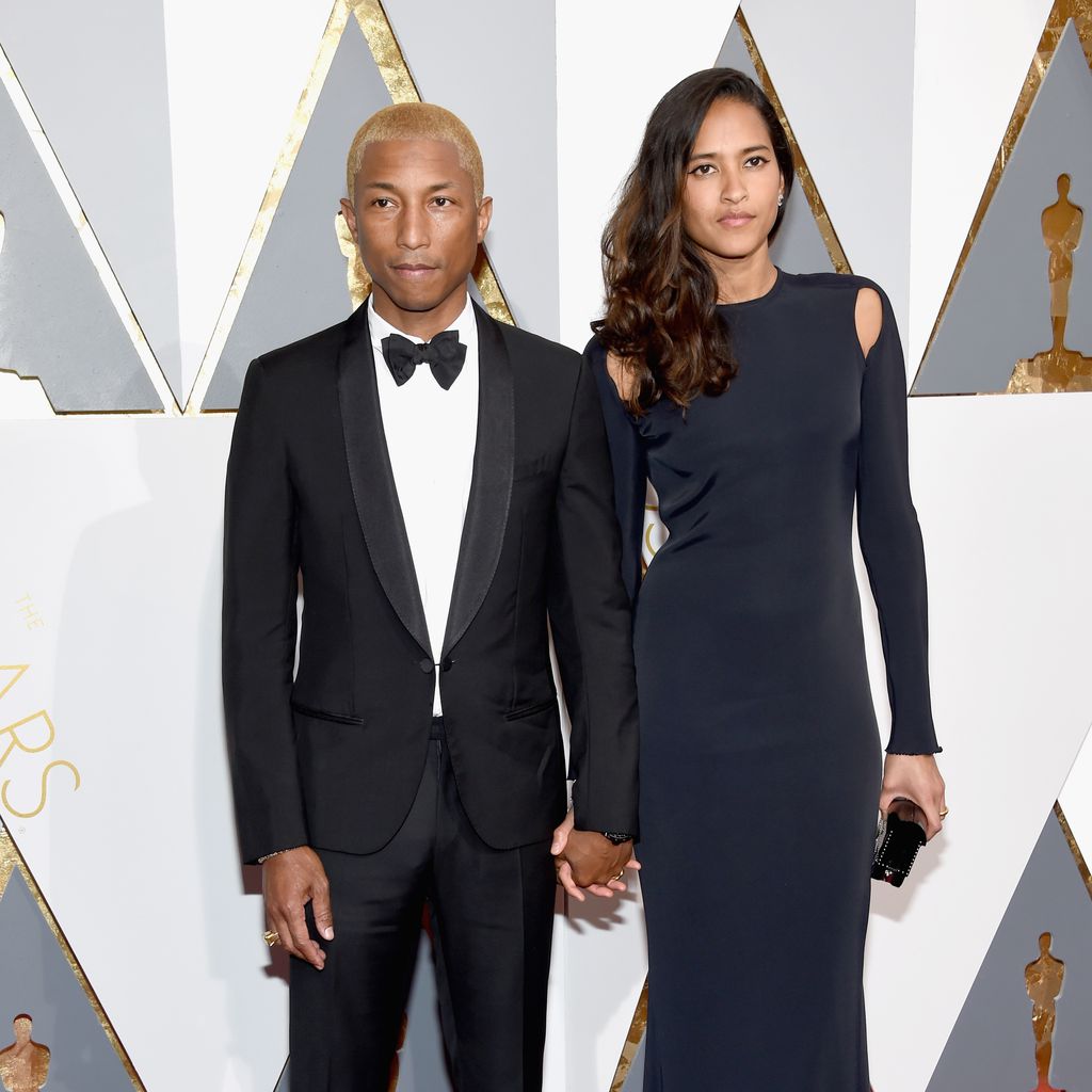 Pharrell Williams und Ehefrau Helen Lasichanh bei der 88. Oscar-Verleihung in Los Angeles