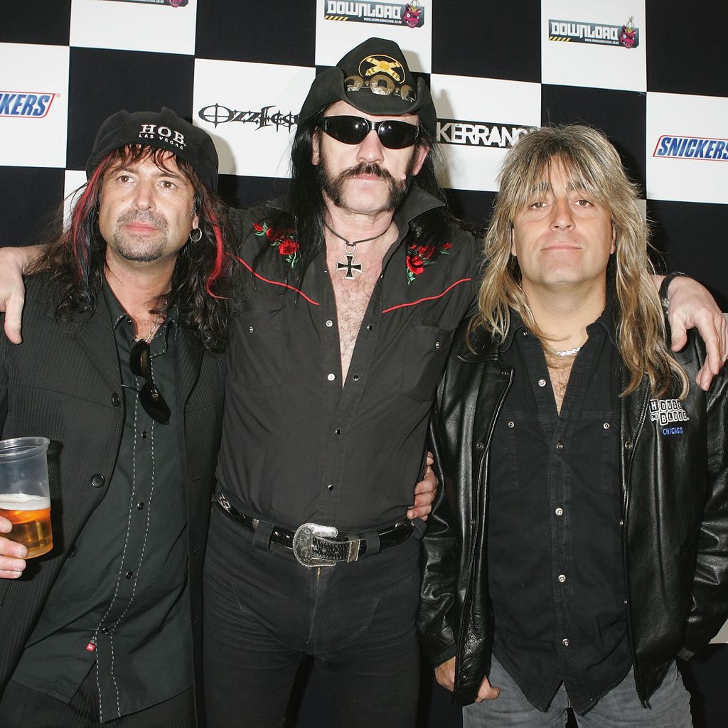 Phil Campbell, Lemmy Kilmister und Mikkey Dee von Motörhead beim Download Festival 2005
