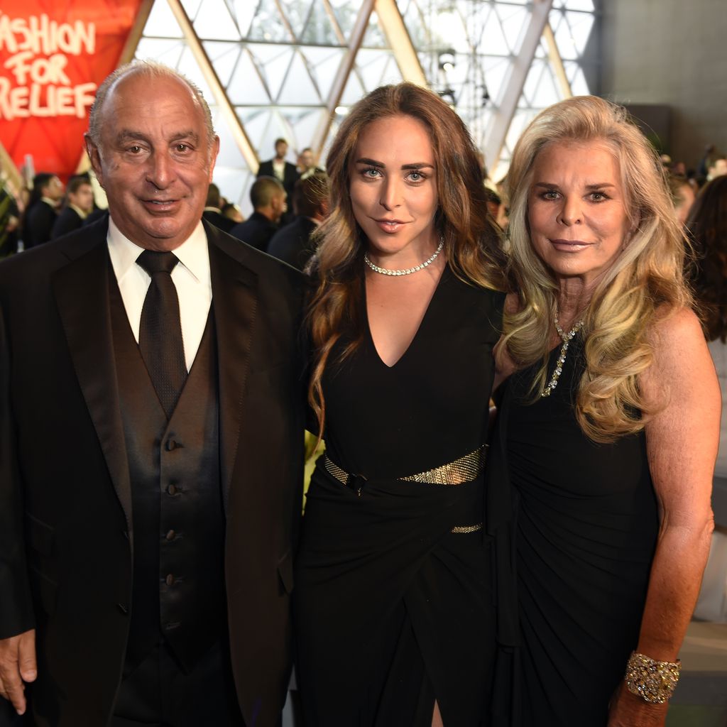Philip Green mit seiner Tochter Chloe Green und Ehefrau Tina Green