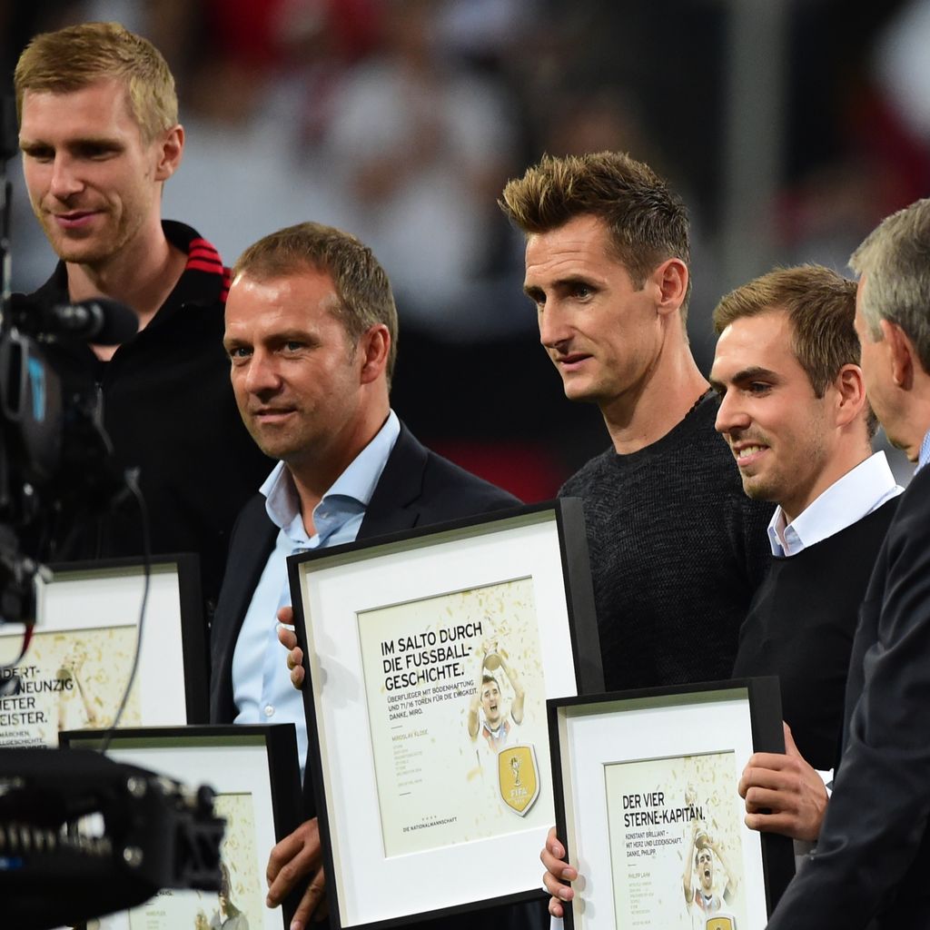 Philipp Lahm, Miroslav Klose und Per Mertesacker