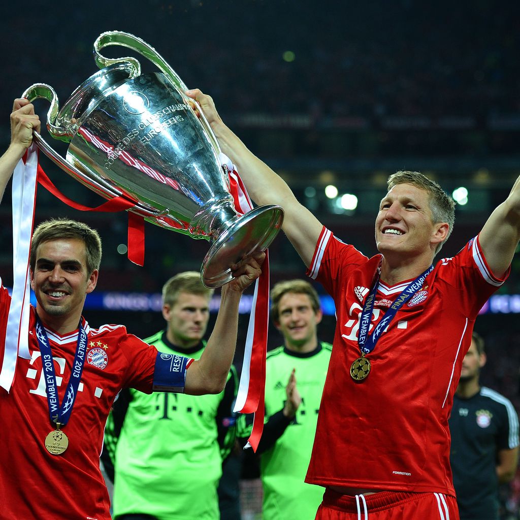 Philipp Lahm und Bastian Schweinsteiger beim Champions League-Finale in London 2013