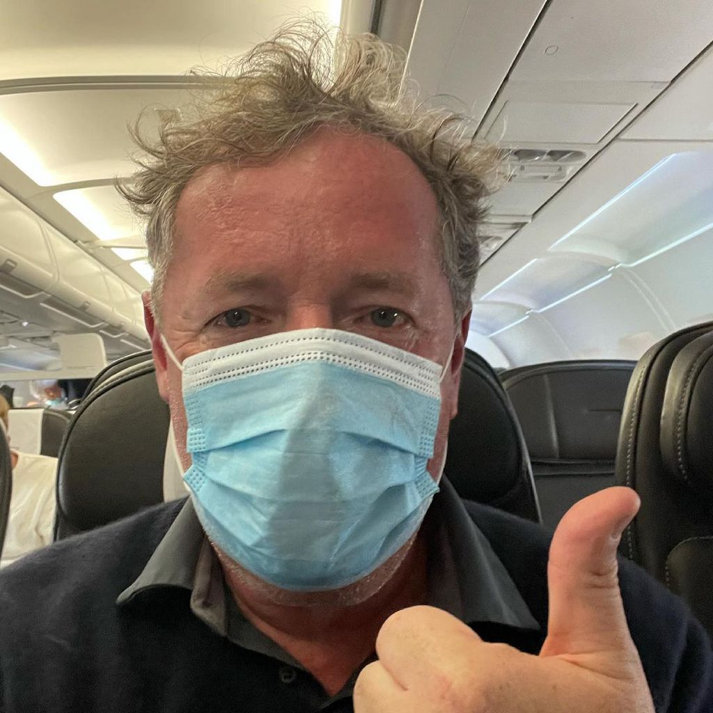 Piers Morgan im Flugzeug, Mai 2021