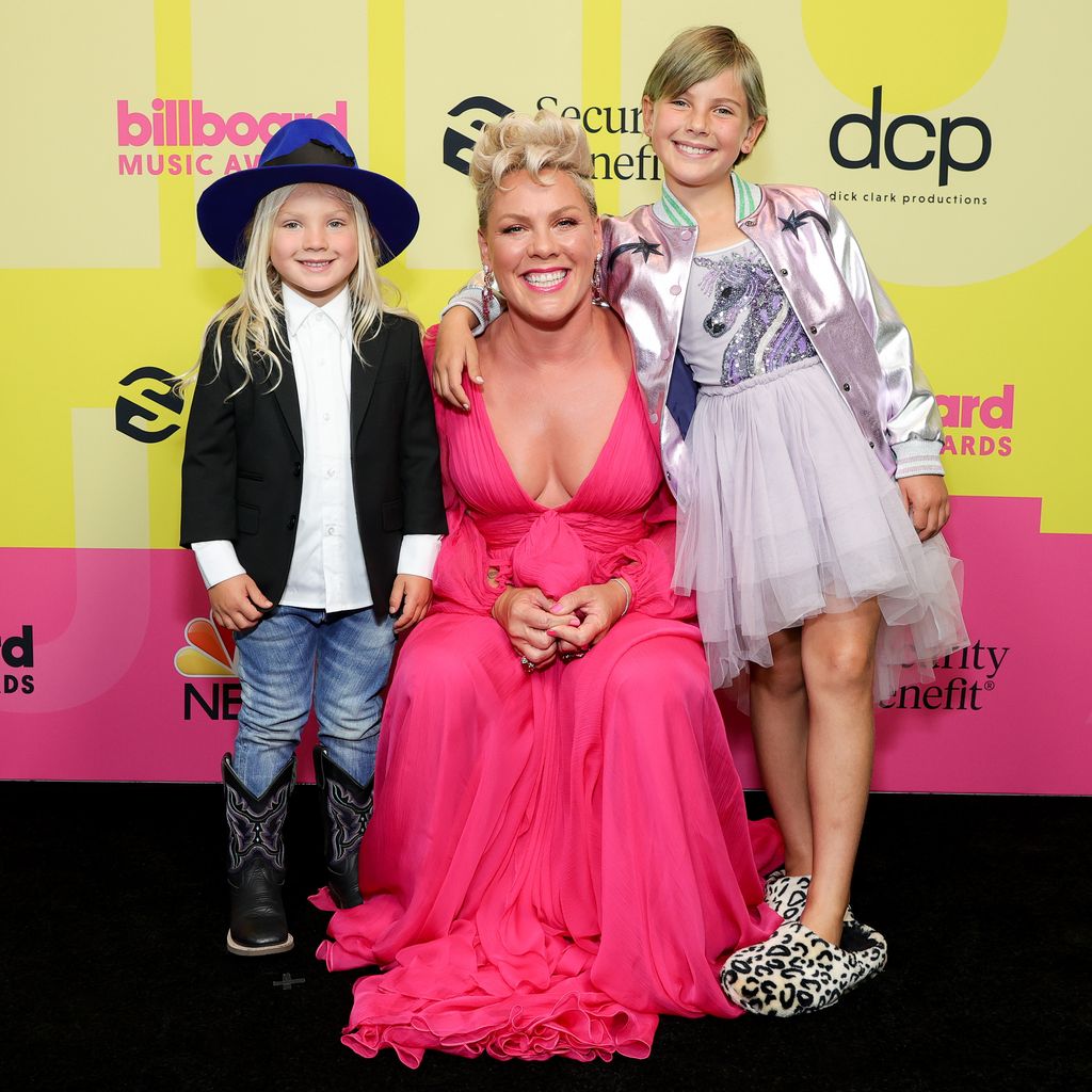 Pink mit ihren beiden Kindern Jameson und Willow, Mai 2021