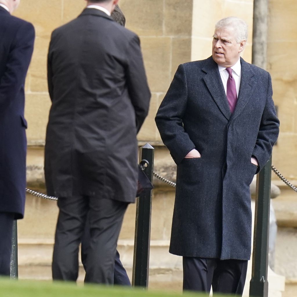 Andrew Mountbatten-Windsor vor der St George’s Chapel, Windsor, 27. Februar 2024
