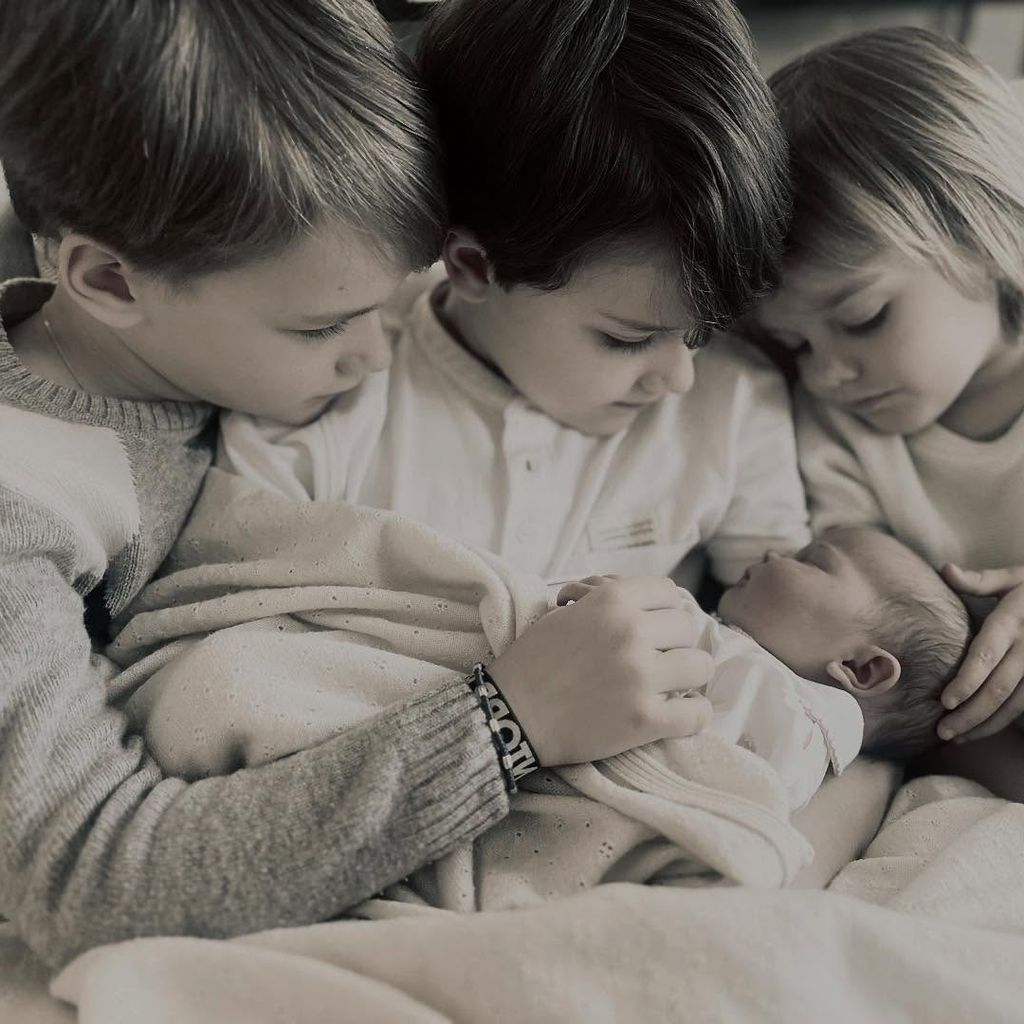 Prinz Alexander, Prinz Gabriel und Prinz Julian mit Prinzessin Ines, Februar 2025