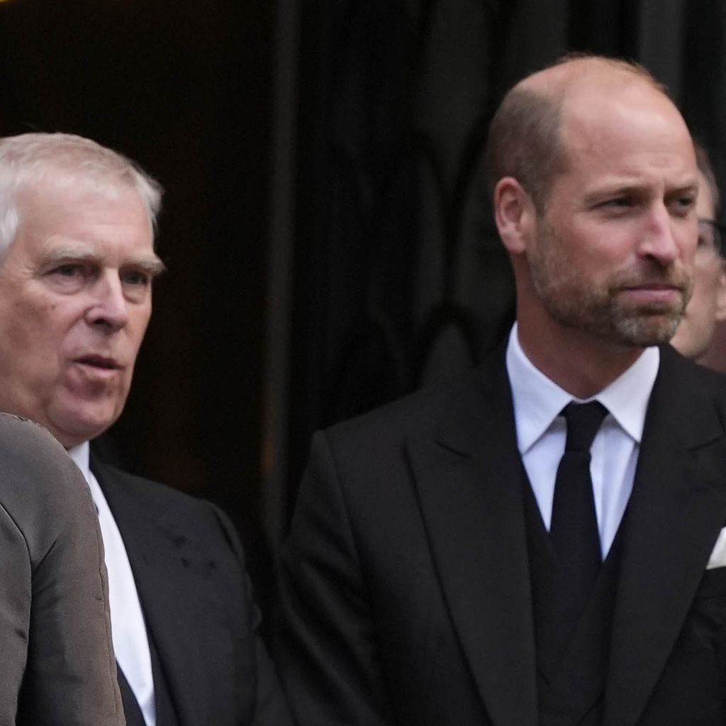 Prinz Andrew und Prinz William nach der Trauerfeier für die Herzogin von Kent im Jahr 2025
