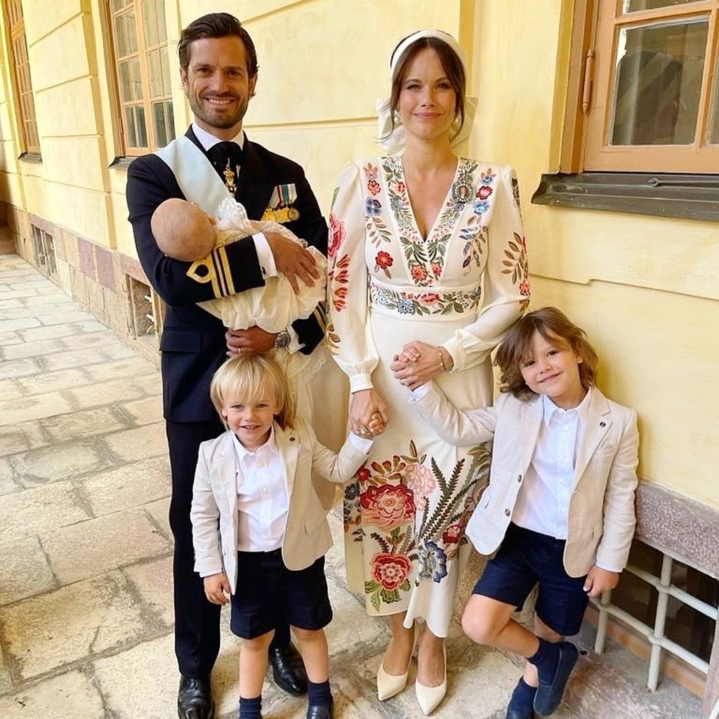 Prinz Carl Philip, Prinzessin Sofia, Prinz Alexander, Prinz Julian und Prinz Gabriel im August 2021