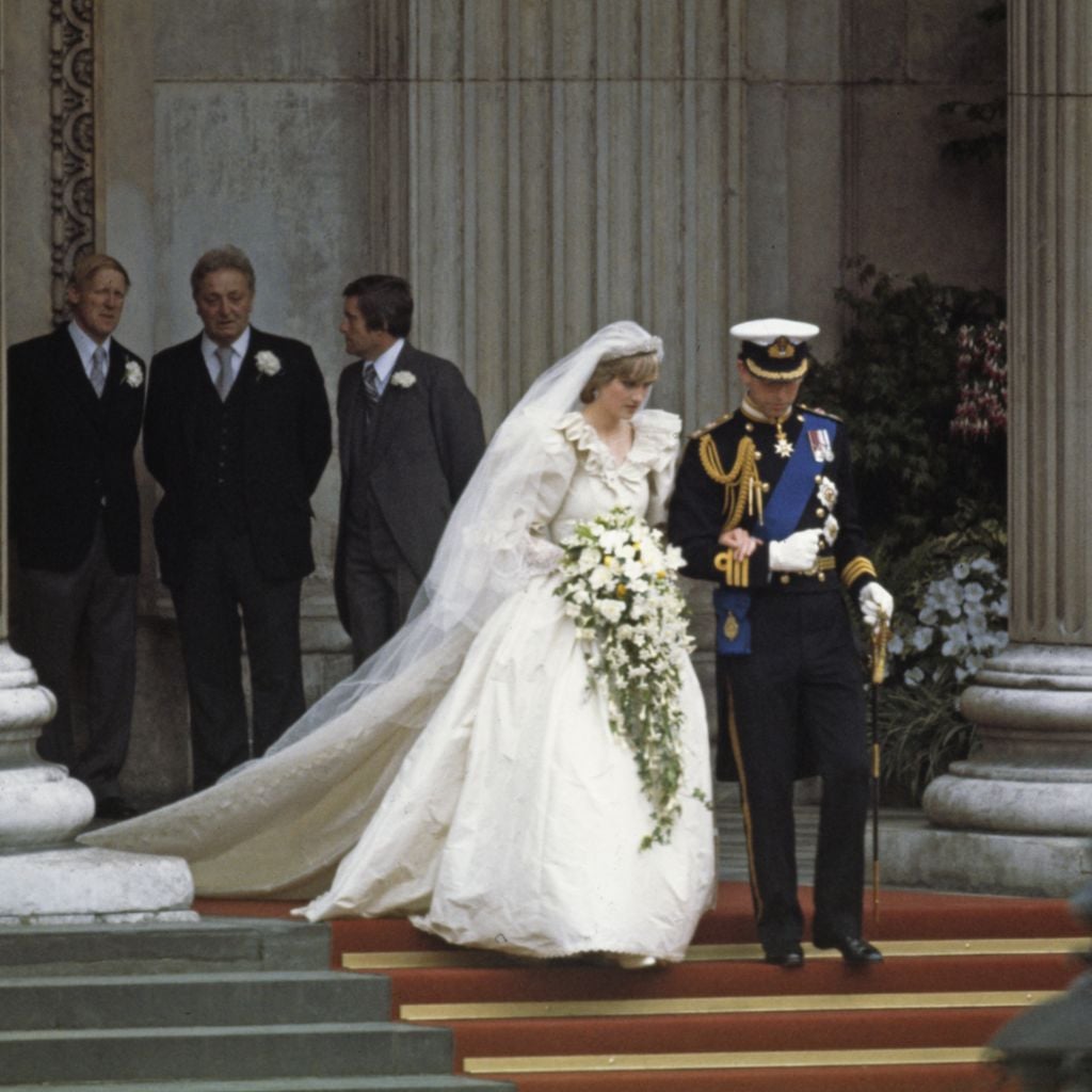 Prinz Charles und Princess Diana nach der Trauung an der St Paul's Cathedral in London, 29. Juli 1981