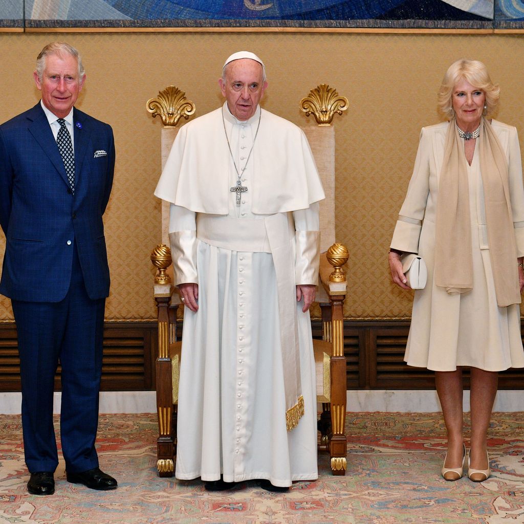 Prinz Charles, Papst Franziskus und Prinzessin Camilla, April 2017