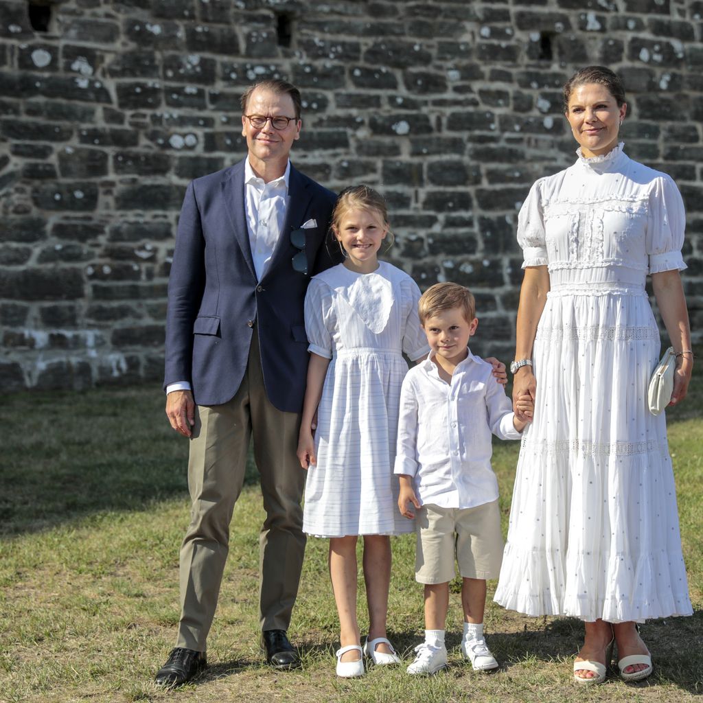 Prinz Daniel und Prinzessin Victoria mit ihren Kindern Estelle und Oscar, Juli 2021