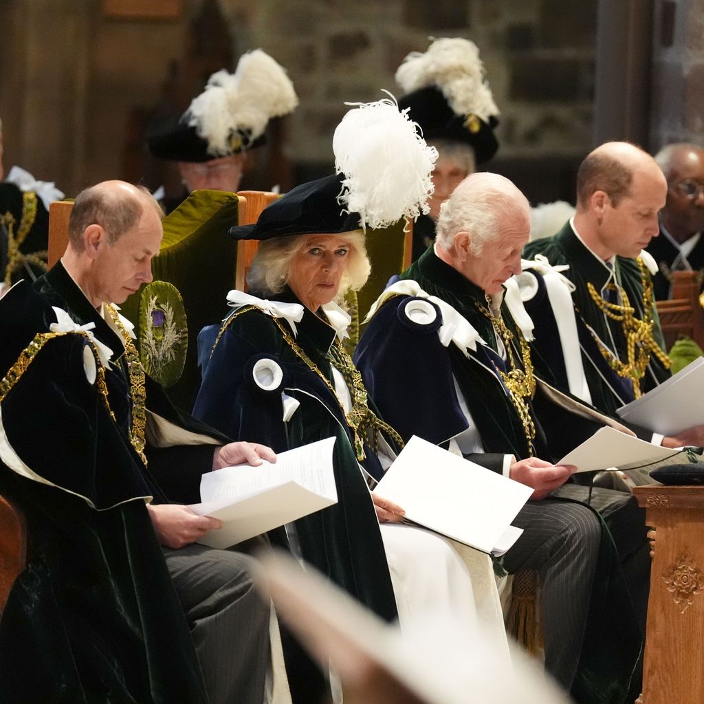 Prinz Edward, Königin Camilla, König Charles III. und Prinz William (v.l.n.r.), Juli 2024
