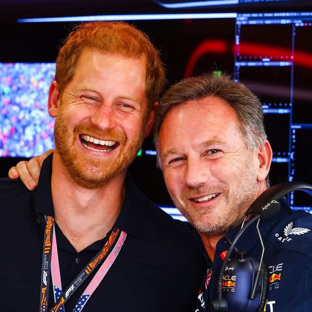 Prinz Harry mit Christian Horner