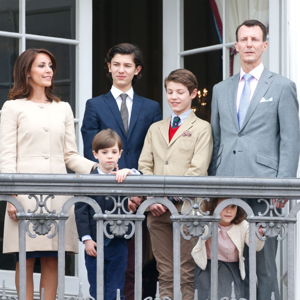 Prinz Joachim von Dänemark mit seiner Frau Marie und seinen Kindern in Kopenhagen, April 2016