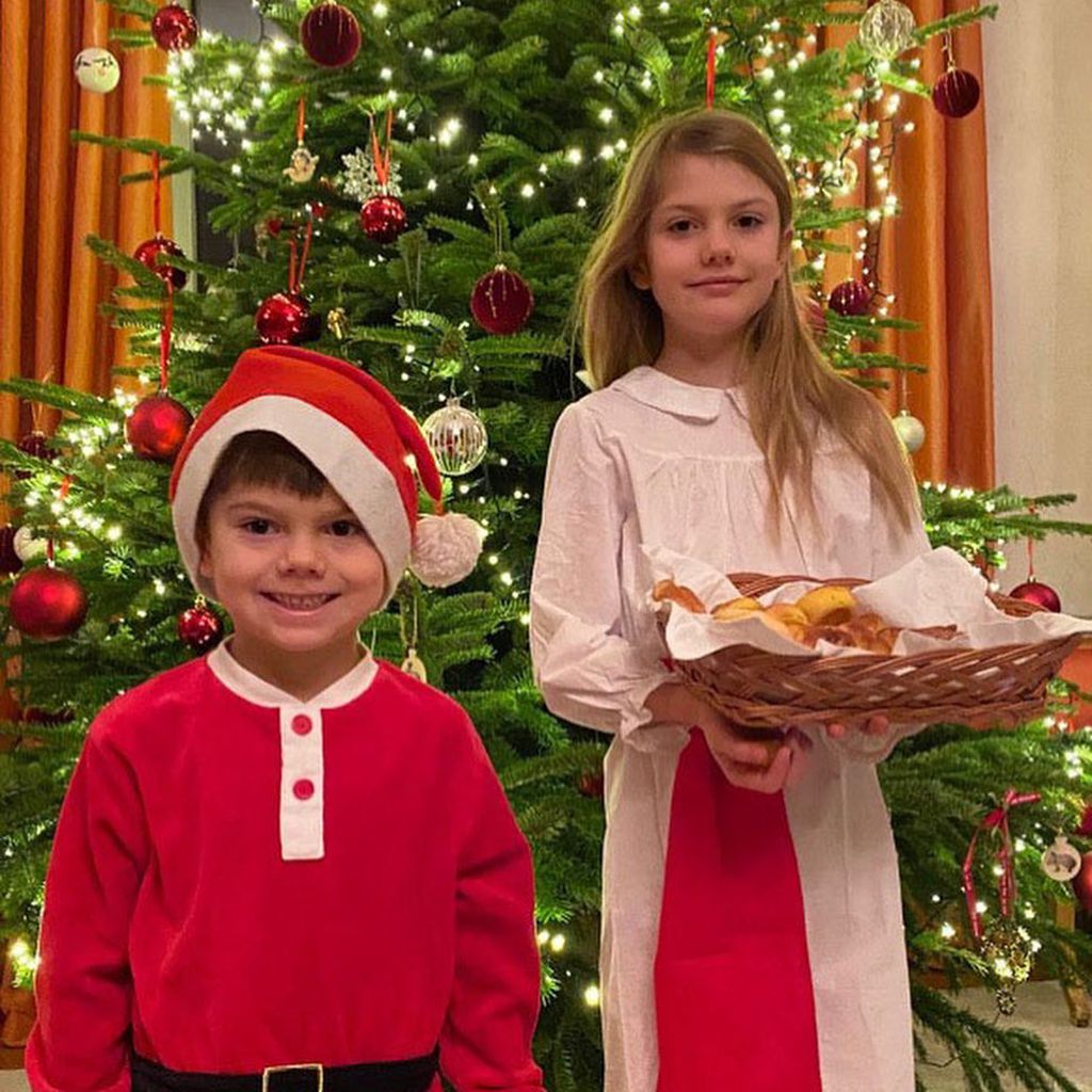 Prinz Oscar und Prinzessin Estelle von Schweden im Dezember 2021