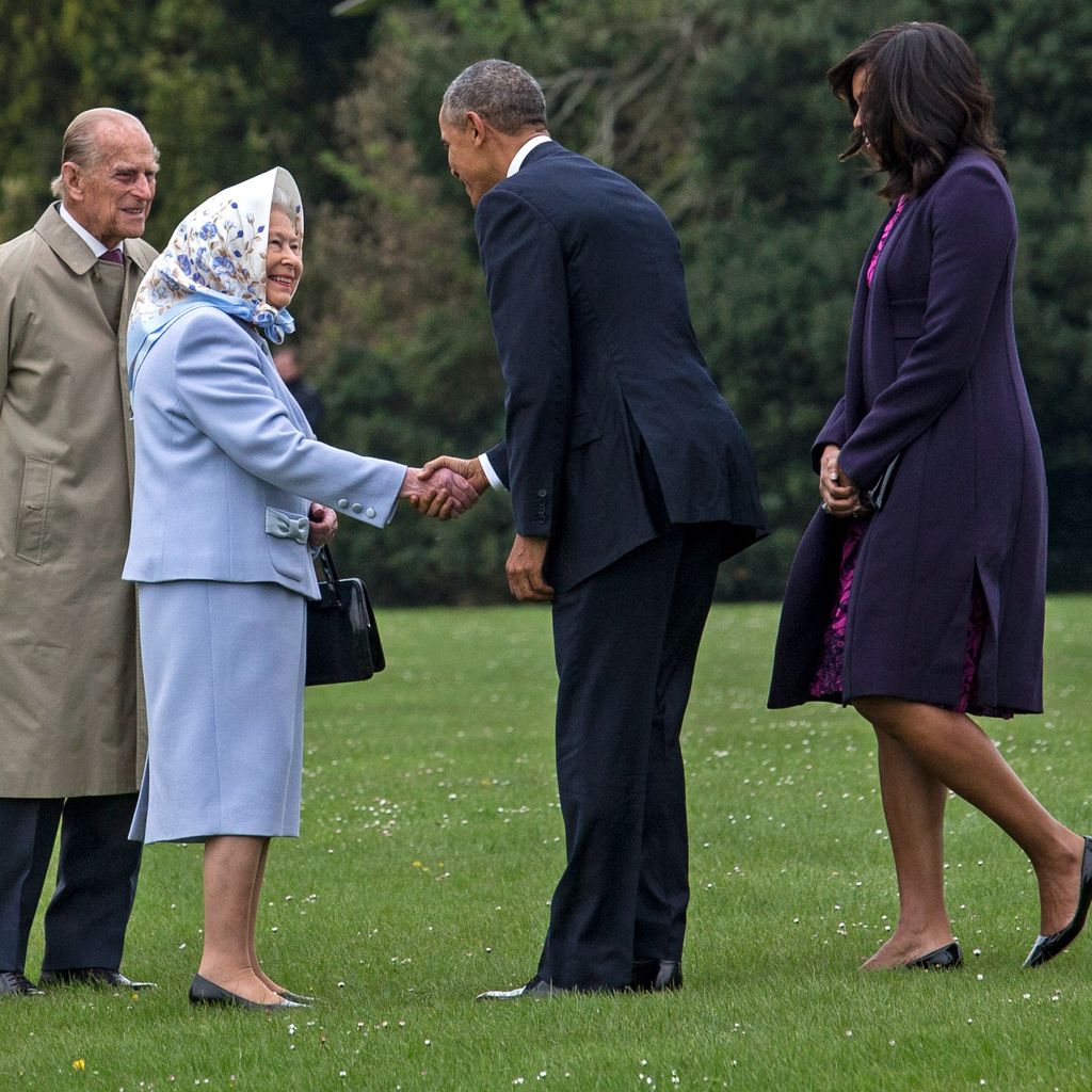 Prinz Philip und Queen Elizabeth II. mit Barack und Michelle Obama, 2016