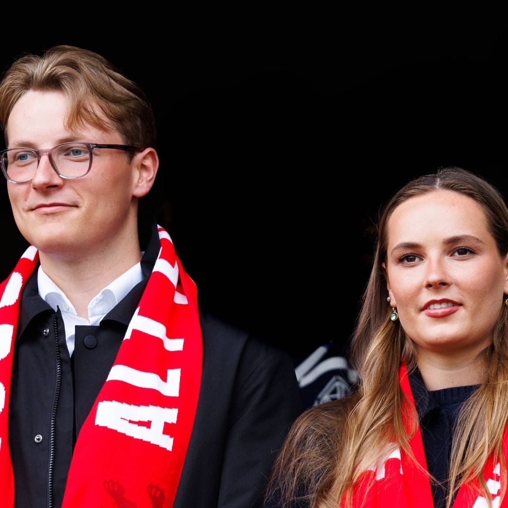 Prinz Sverre und Prinzessin Ingrid beim WM-Qualifikationsspiel Norwegen gegen Österreich in Oslo