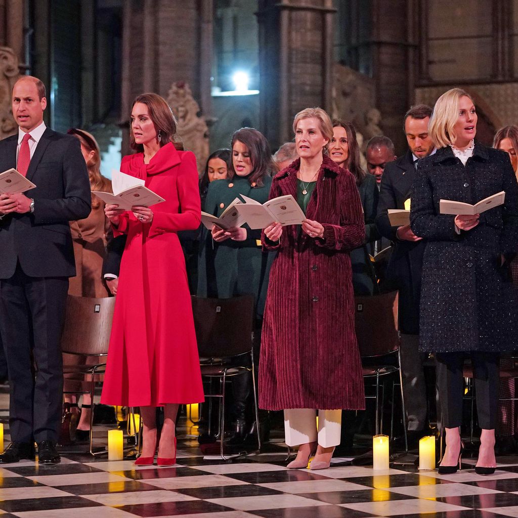 Prinz William, Herzogin Kate, Sophie Wessex, Zara und Mike Tindall in der Westminster Abbey