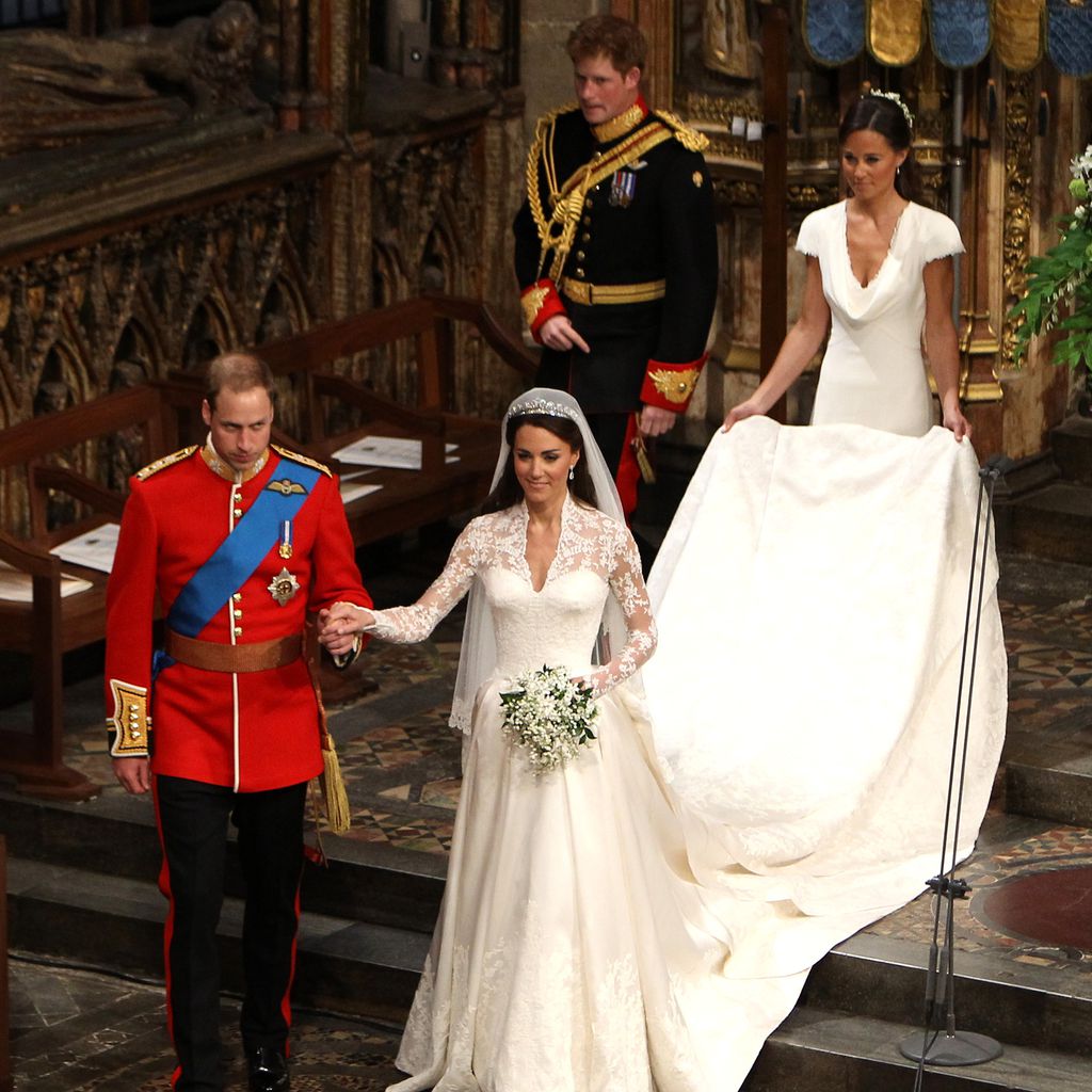 Prinz William, Herzogin Kate, Prinz Harry und Pippa Middleton, April 2011 in London
