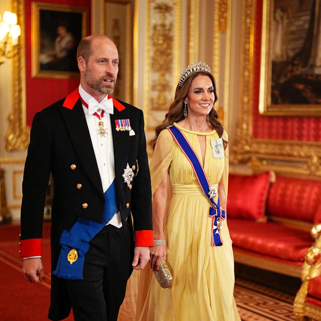 Prinz William und Catherine, Prinzessin von Wales, treffen zum Staatsbankett auf Schloss Windsor ein
