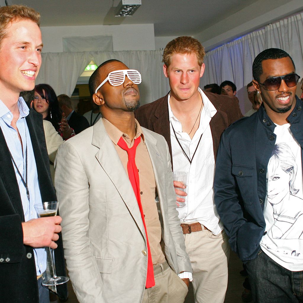 Prinz William, Kanye West, Prinz Harry und P. Diddy, 2007