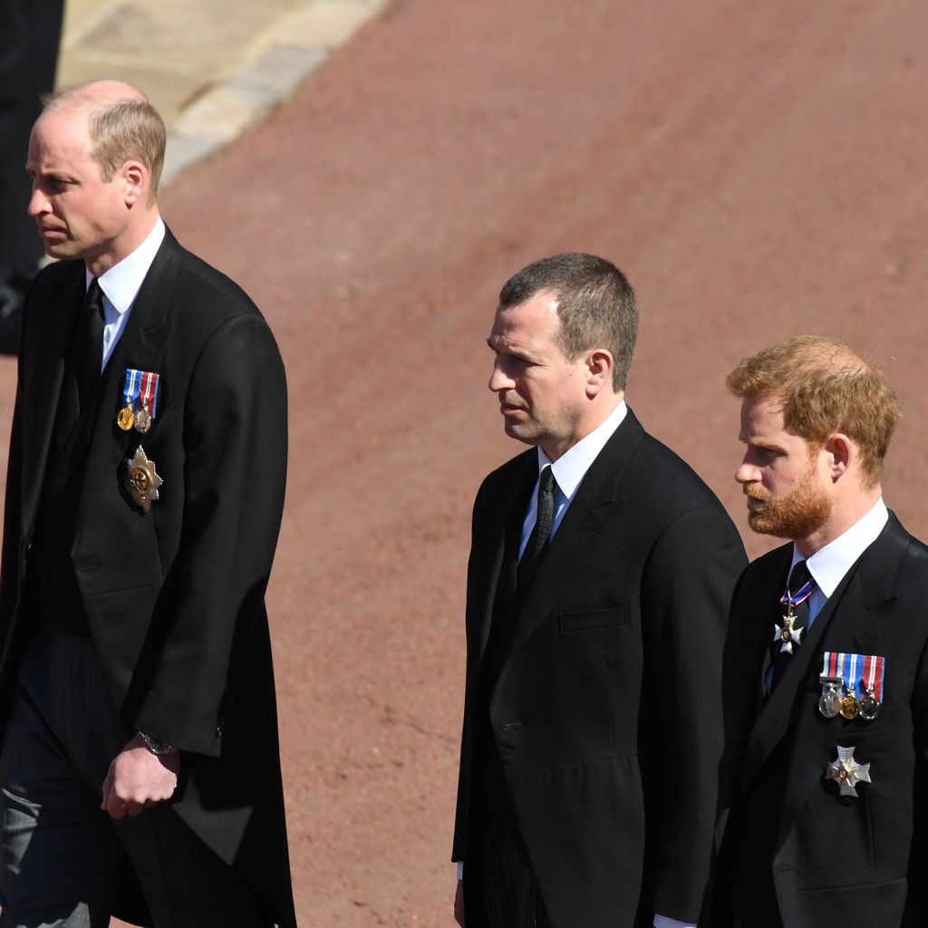 Prinz William, Peter Phillips und Prinz Harry, 2021