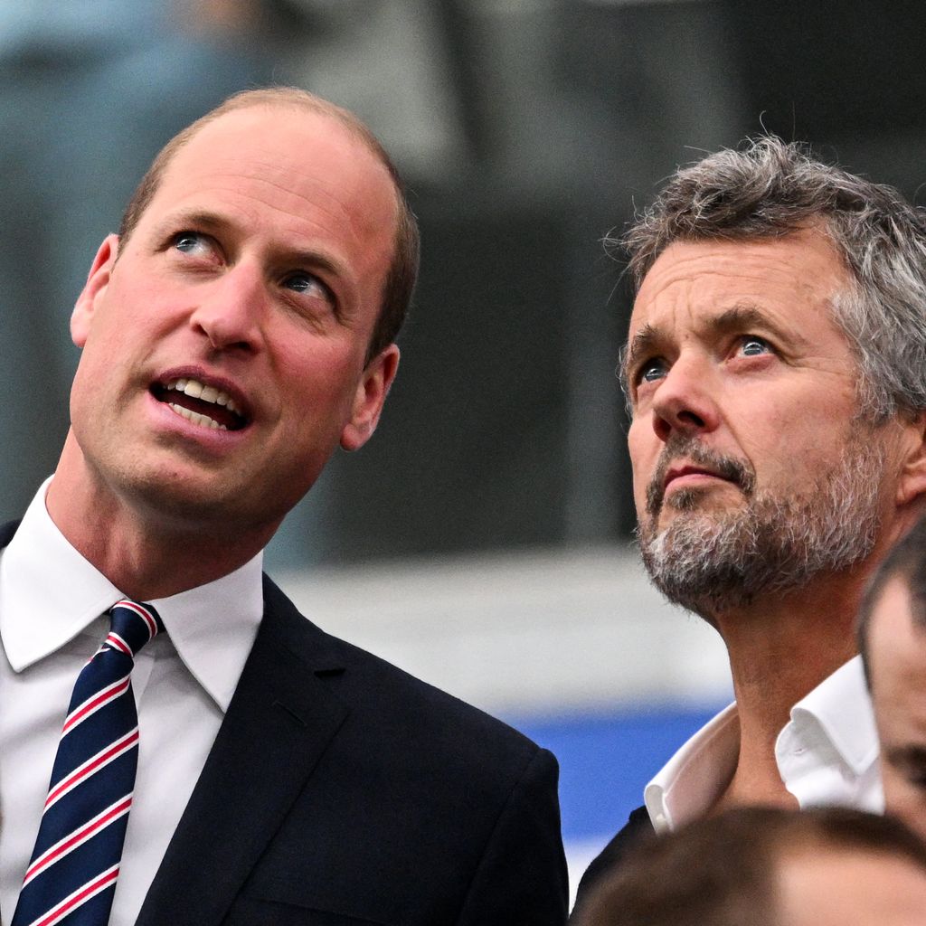 Prinz William und König Frederik beim EM-Spiel England gegen Dänemark in Frankfurt, Juni 2024