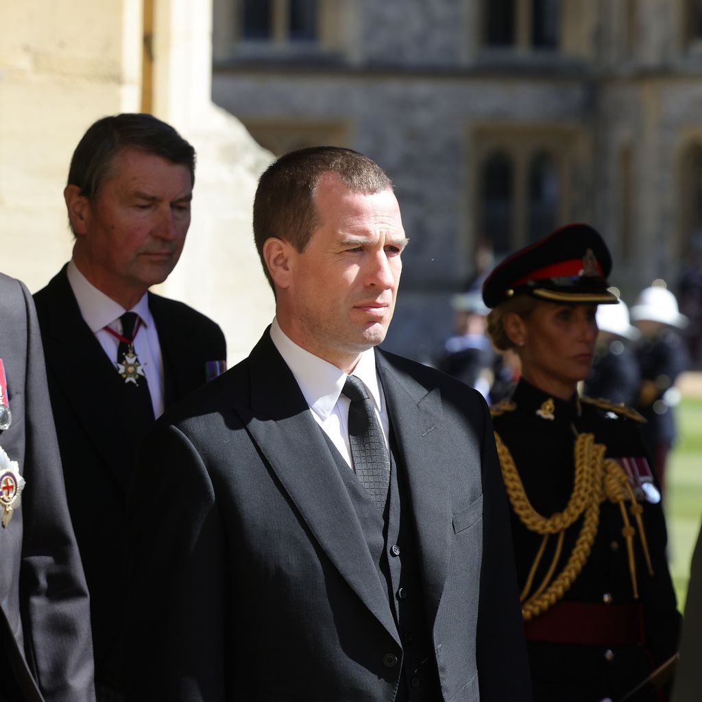 Prinz William und Peter Phillips bei der Beerdigung von Prinz Philip