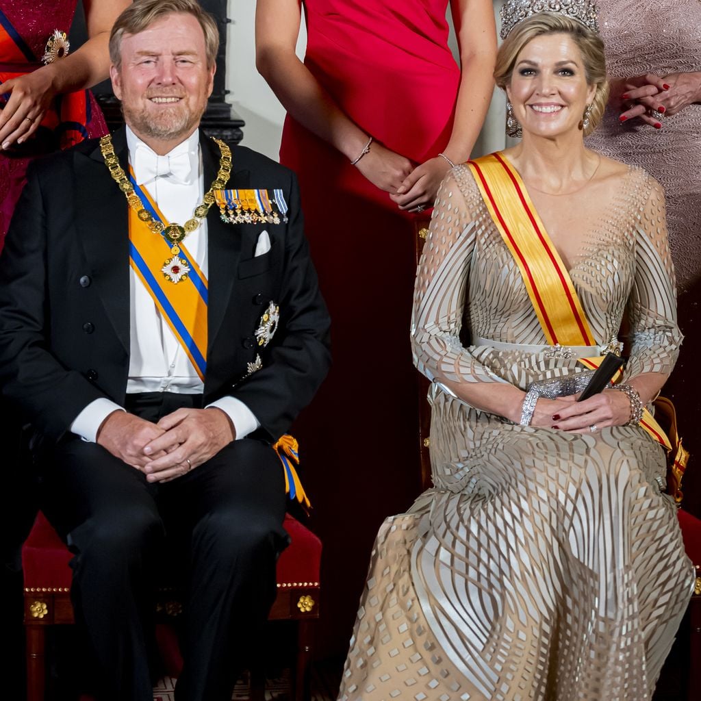 Prinzessin Amalia, König Willem-Alexander, Königin Máxima, Prinzessin Ariane und Prinzessin Margriet beim Staatsbankett in Amsterdam