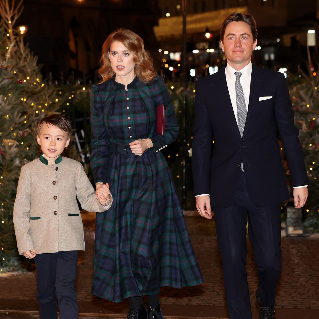 Prinzessin Beatrice, ihr Mann Edoardo Mapelli Mozzi und ihr Stiefsohn Christopher, 2023