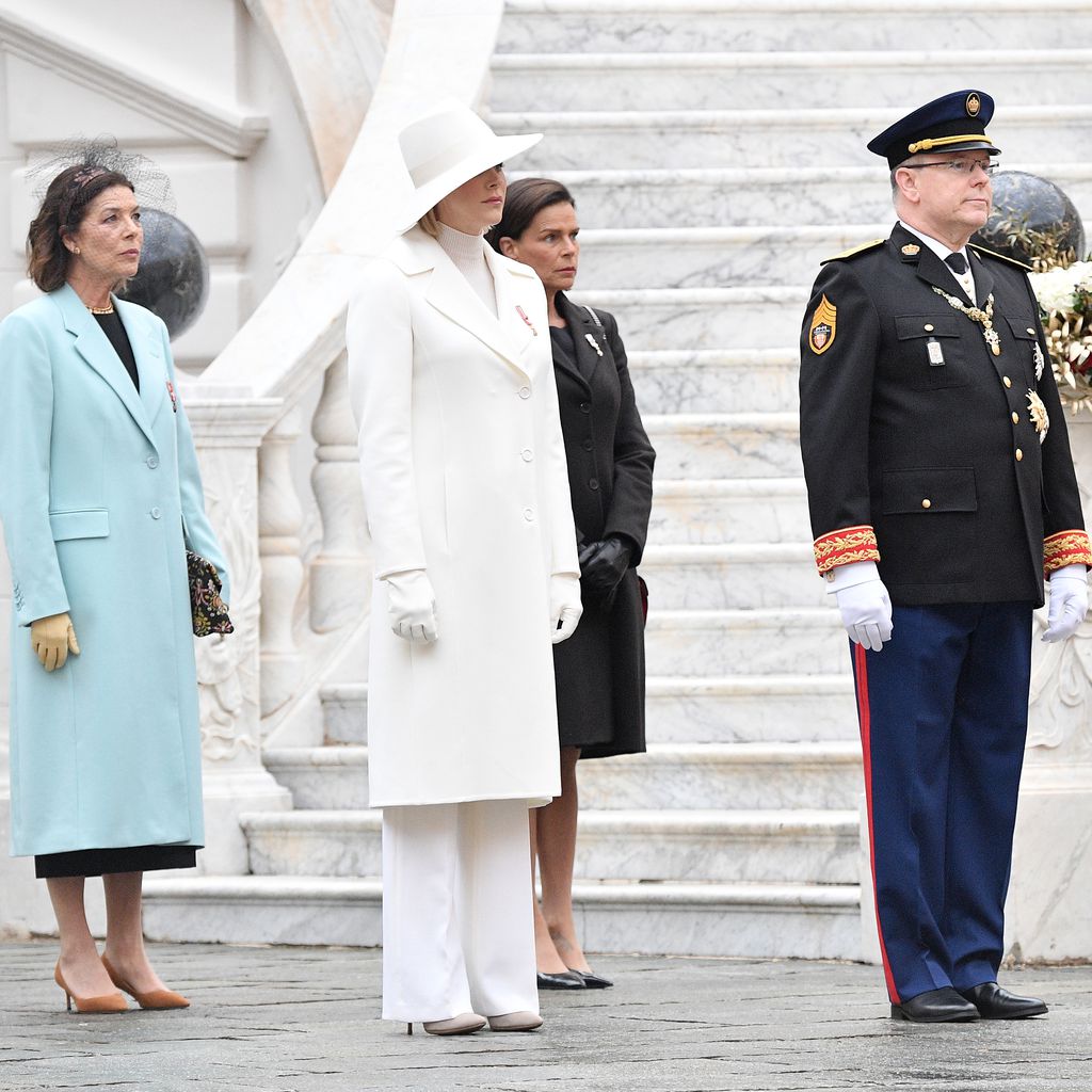 Prinzessin Caroline, Fürstin Charlène, Prinzessin Stephanie und Fürst Albert II. im November 2019