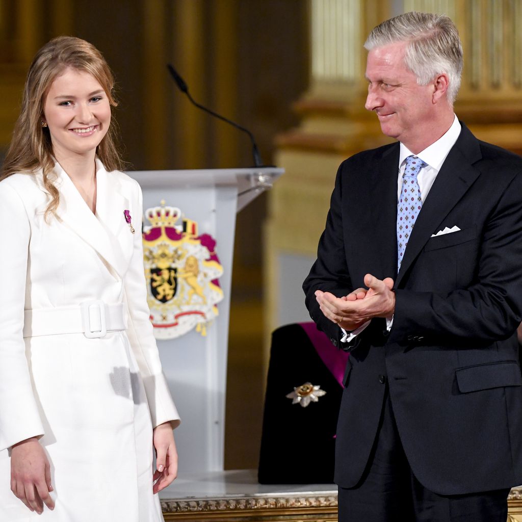 Prinzessin Elisabeth und König Philippe an Elisabeths 18. Geburtstag