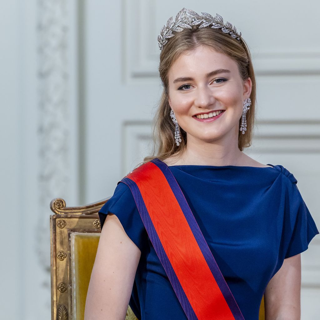Prinzessin Elisabeth von Belgien beim Staatsbankett im Schloss Laeken während des Japan-Besuchs von Kaiser Naruhito und Kaiserin Masako