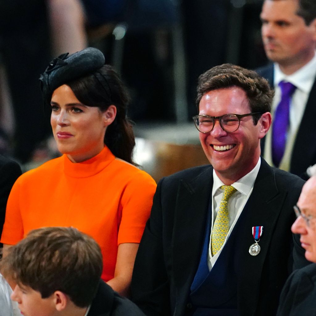 Prinzessin Eugenie, ihr Ehemann Jack und Prinz Harry im Juni 2022