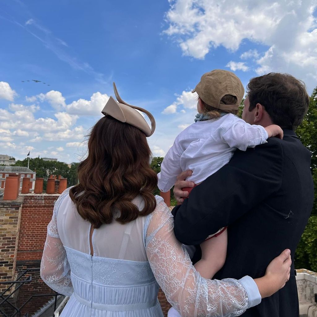 Prinzessin Eugenie, ihr Sohn August und ihr Mann Jack Brooksbank im Mai 2022
