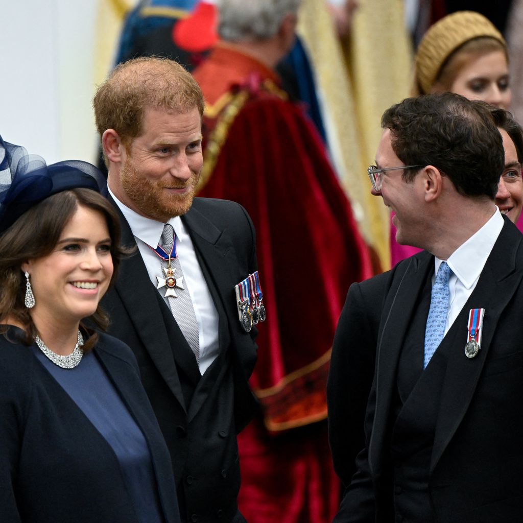 Prinzessin Eugenie, Prinz Harry und Jack Brooksbank, König Charles' Krönung