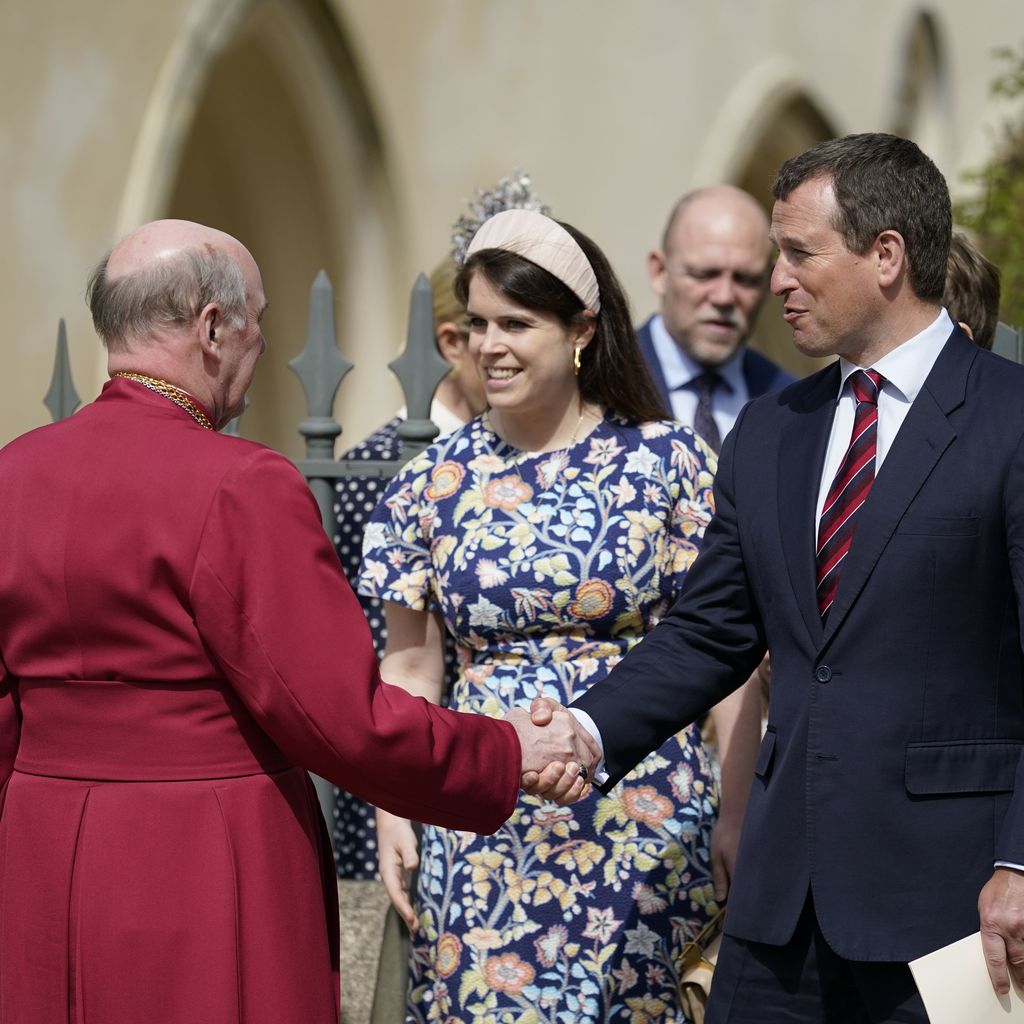 Prinzessin Eugenie und Peter Phillips kurz vor dem Ostergottesdienst 2022