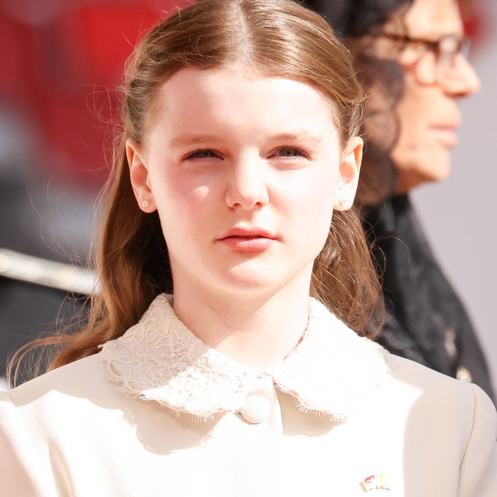 Prinzessin Gabriella von Monaco besucht die Messe mit Papst Leo XIV im Louis‑II‑Stadion, Monaco, 28. März 2026