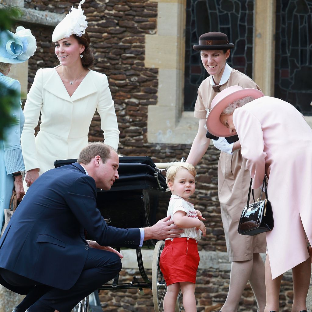 Prinzessin Kate und Prinz William mit ihrem Sohn Prinz George, Queen Elizabeth und ihrer Nanny, 2015