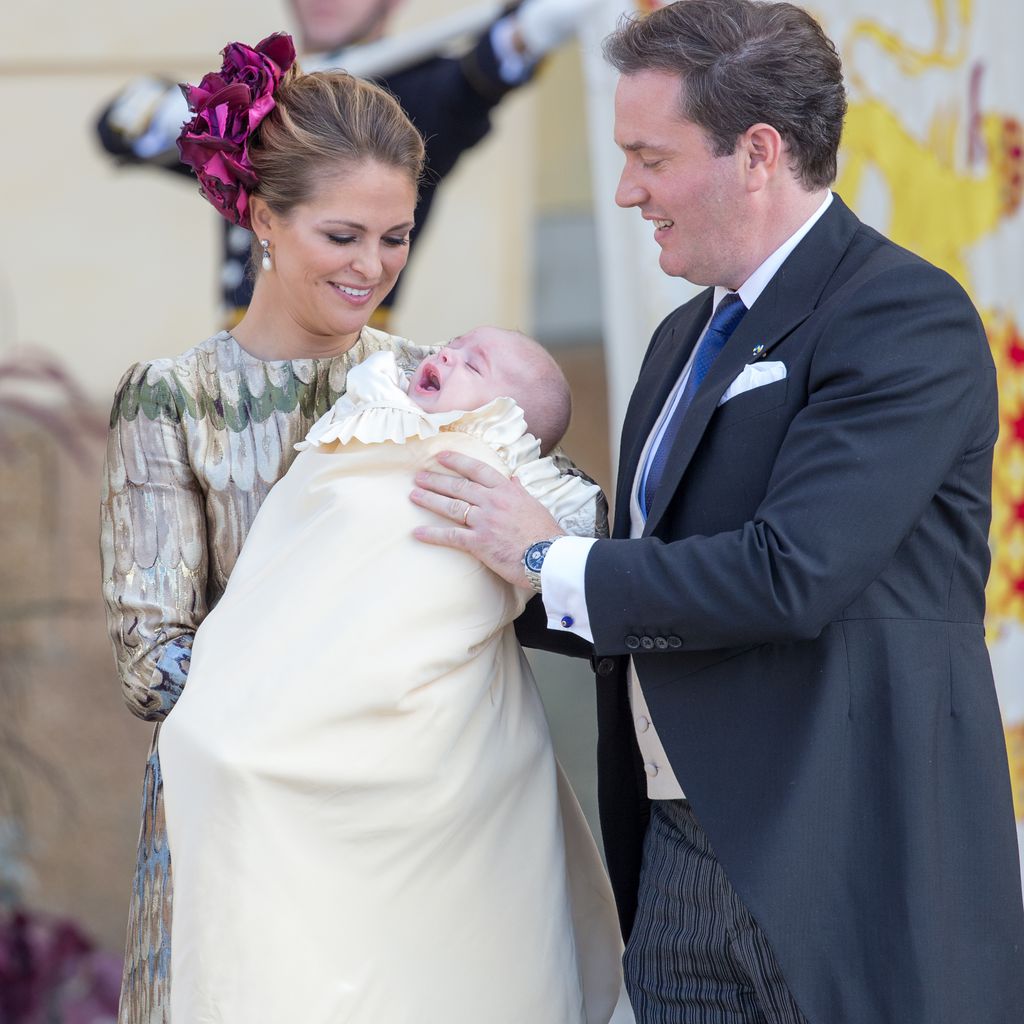 Prinzessin Madeleine von Schweden mit Chris O'Neill und Prinz Nicolas im Oktober 2015