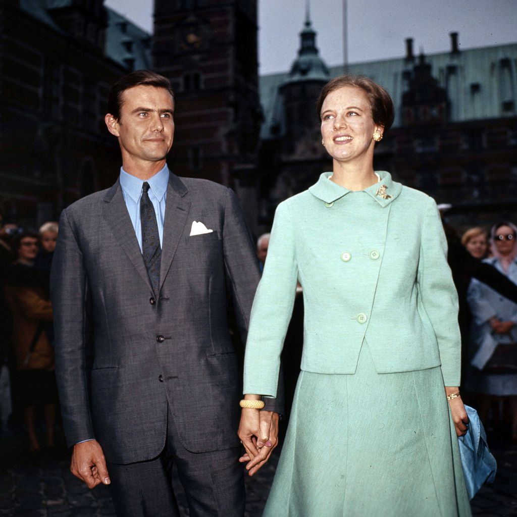 Prinzessin Margrethe von Dänemark und ihr Verlobter Prinz Henrik in Kopenhagen, 5. September 1966