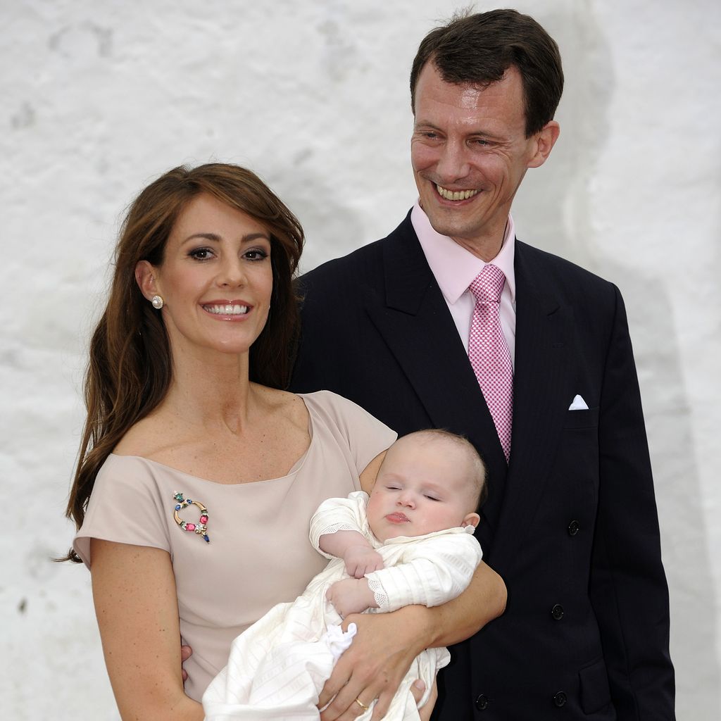 Prinzessin Marie von Dänemark mit ihrem Mann Prinz Jaochim und ihrer Tochter Athena
