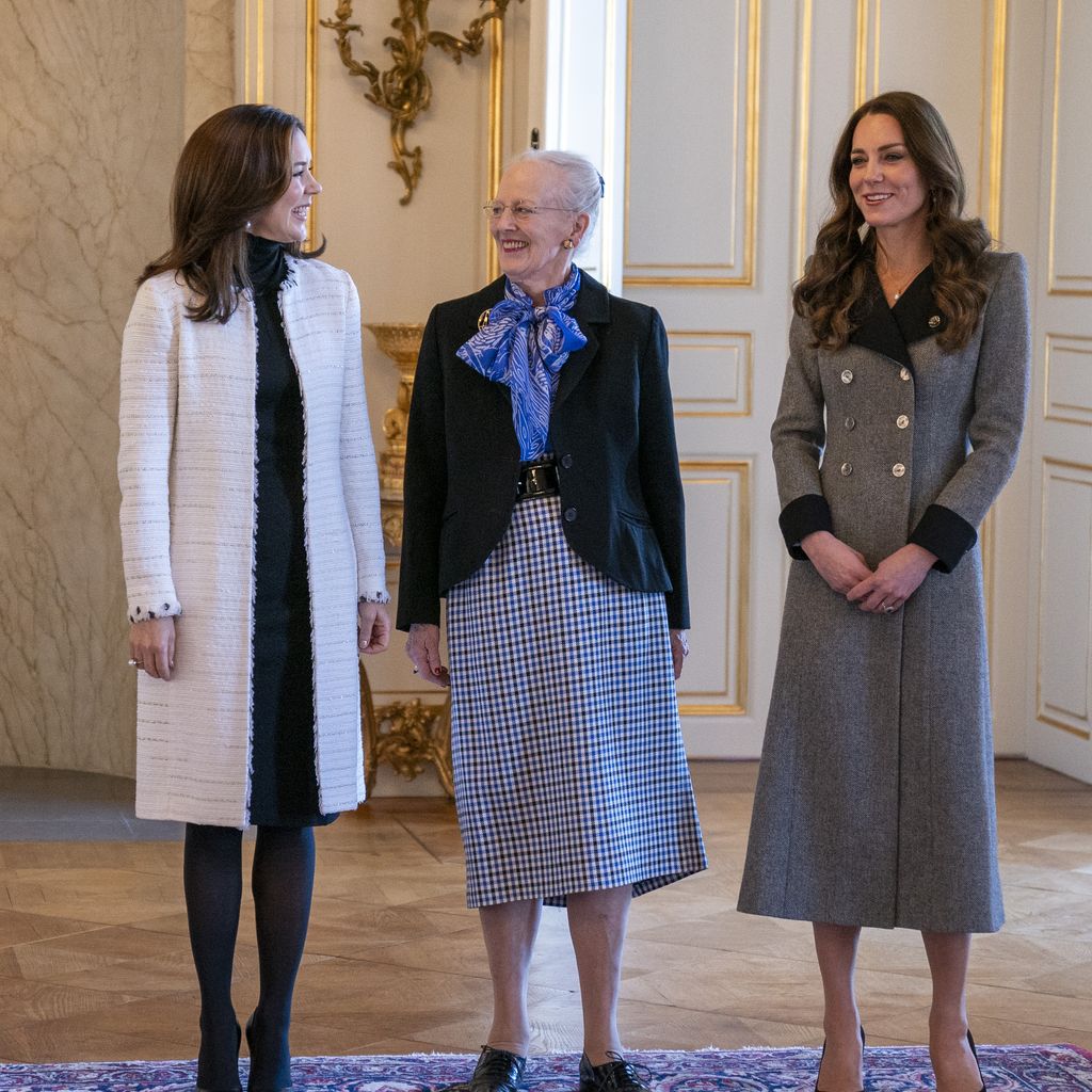 Prinzessin Mary, Königin Margrethe und Herzogin Kate im Februar 2022