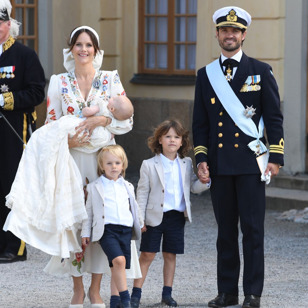 Prinzessin Sofia von Schweden, Prinz Carl Philip und ihre Kinder Alexander, Gabriel und Julian